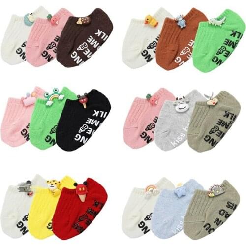 Baby Cartoon Socks Newborn Toddler Socks Anti-slip Design Baby Socks Boys Girls Cotton Boat Socks Children Socks Baby Clothes