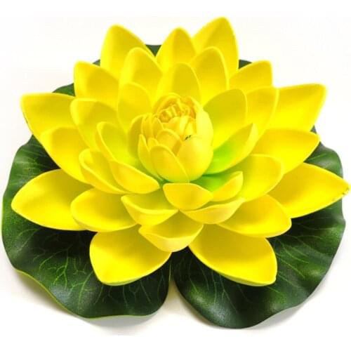 Artificial Floating Foam Lotus Flowers Crafts Plant 18cm Outdoor Garden EVA Ivory White Aquatic Plants Pool Fish Tank Decoration