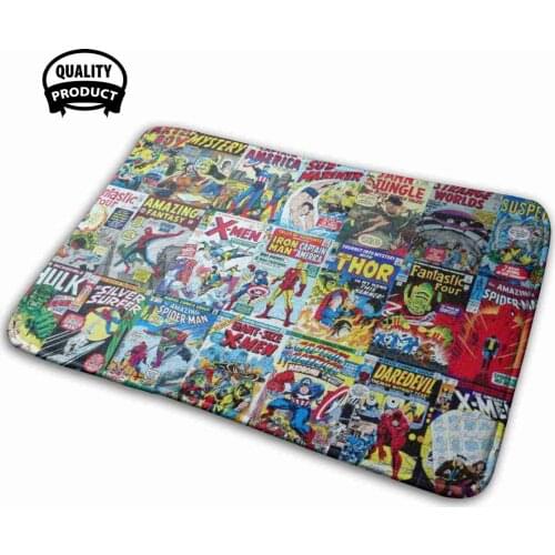 Retro Comic Book Collection 3D Household Goods Mat Rug Carpet Cushion Comic Books Comics 70S 80S Eighties Retro Vintage