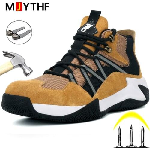 Brand Indestructible Safety Shoes Men Work Shoes Anti-Puncture Work Sneakers Fashion Casual Protective Shoes Steel Toe Shoes