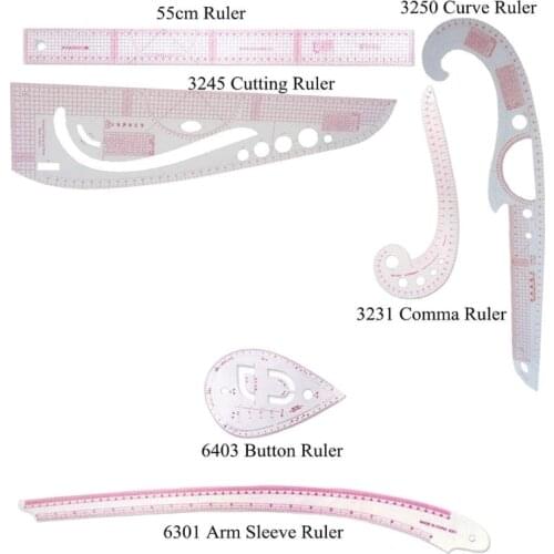 7 Stlye Fashion Ruler Set Vary Form Curve French Curve Pattern Grading Rulers Cu 1XCE