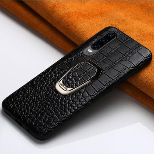 Ring bracket Magnetic phone case for Huawei P30 p20 lite Mate 30 Genuine Leather Luxury cover for Huawei honor 20 20pro nova 5