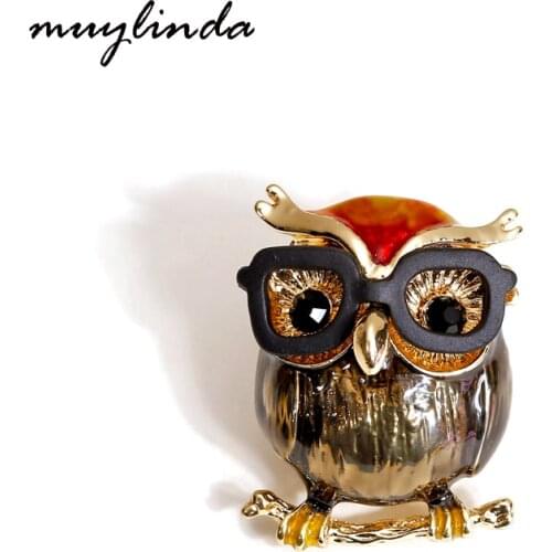 Muylinda Metal Owl Brooch Enamel Pin Vintage Brooches For Women Men Bird Animal Brooch Pins Jewelry Christmas Gifts