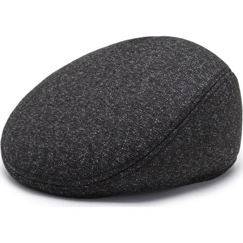 Hat Men Autumn and Winter Middle-aged and Elderly Beret Caps for The Elderly Warm Dad Cold-proof Old Mans Cotton Visor Cap