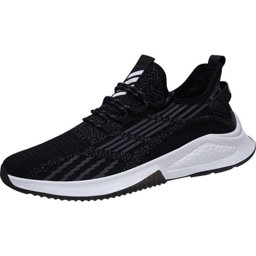 New Sports Shoes Mens Breathable Air Mesh Casual Sneakers Comfort Increase Lace-up Non-slip Low-top Stripe Running Shoes