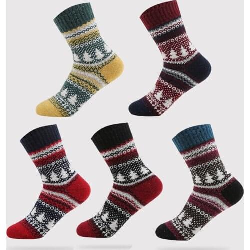 Christmas tree Socks Women Mens Cartoon Design Casual Knit Socks Men Winter Warm Socks Meias Calcetines