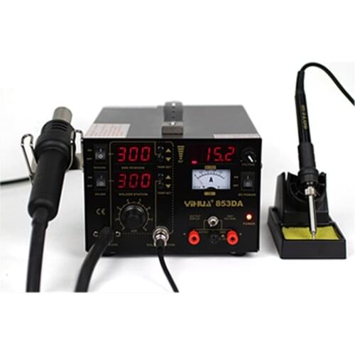NEW YIHUA 853DA 3 in 1 Pump Type Hot Air Rework Station Heat Gun Soldering Station With DC Power Supply