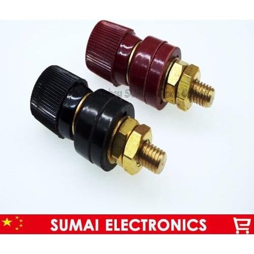 New Copper 8mm 555 Terminal Binding Post banana socket,Audio output connector red and black two color