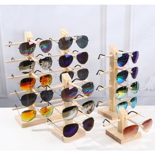 New Fashion Wooden Eyeglasses Display Holder Glasses Stand Rack 9 Kinds Options Natural Material Eco-Friendly Easy Assemblable