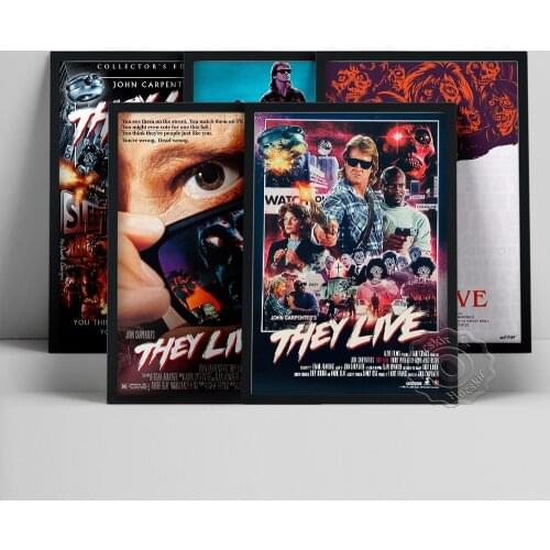 They Live Movie Poster, America Science Fiction Comedy Horror Filme Prints, They Live Character Wall Art, Bedroom Wall Stickers