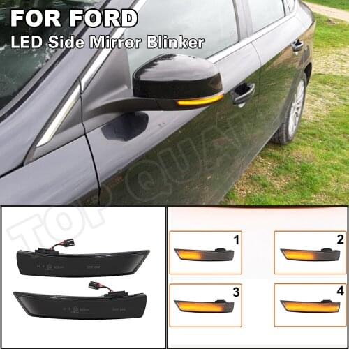 2Pcs Dynamic LED Side Wing Rearview Mirror Indicator Blinker Light Turn Signal Lamp For Ford Focus 2 3 Mk2 Mk3 Mondeo 4 Mk4