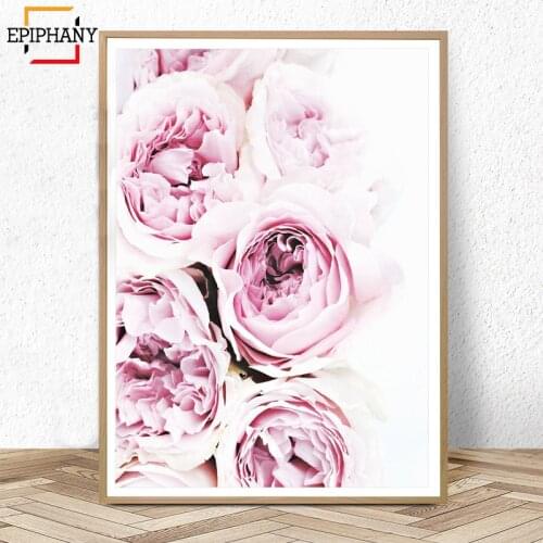 Pink Peonies Print Floral Wall Art Blush Peony Canvas Painting Pictures Modern Home Decor Bedroom Living Room Wall Paintings