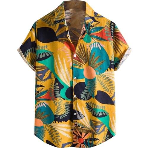 The most fashionable retro summer mens shirt cardigan sleeve shirt Hawaiian Beach Short Sleeve Shirt