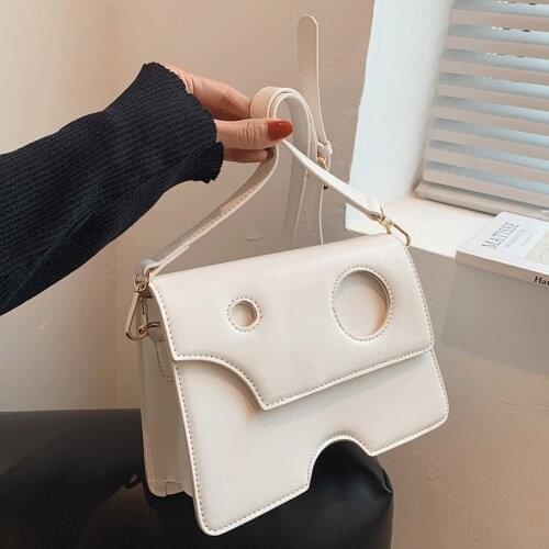 Simple Shoulder Bags for Woman Cheese Crossbody Bag Girls Fashionable White Flap Messenger Bag Ladies Designer Brand Handbags