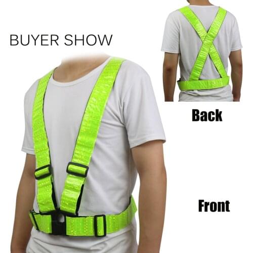 Running Reflective Vest Lattice Night Riding Clothing Adjustable Safety Vest Elastic Band For Adults and Children