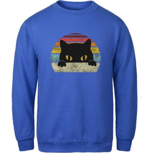 Sweatshirt For Mens Big Eyes Cat Hip Hop Fleece Hoody Male Outwear Leisure Pullovers Homme Autumn Winter Sudaderas Masculino