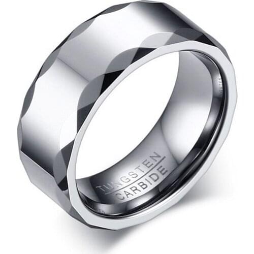 High Quality Tungsten Carbide Mens Ring Fashion Exquisite Wedding Band Best Gift for Friend Simple Silver Color Male Jewelry