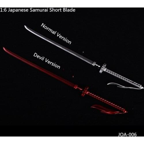 1:6 Scale Japanese Samurai Katana Short Blade Normal/Devil Ver. Sword Scene Model for 12'' Action Figure Accessories