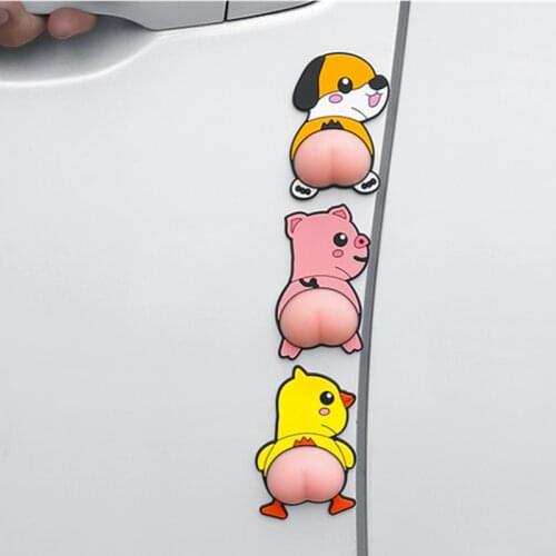 Guard anti chafing Car door protector anti-scratch cute butt cartoon anti-collision strip body decoration Bumper lip protection