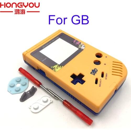 Yellow and blue Game Replacement Case Plastic Shell Cover for Nintendo GB for Gameboy Classic Console Case housing