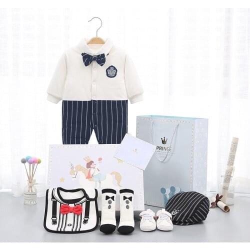 Shoes Hat Coat outfit sets Newborn baby clothes cotton clothing gift winter jumpsuit kids 100 days birthday gift gentleman boy