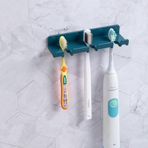 1pcs Toothbrush Holder Free Punching Wall Mount Hook Hanging Bathroom Toilet Strong Stick Hook Home Bathroom Storage Rack