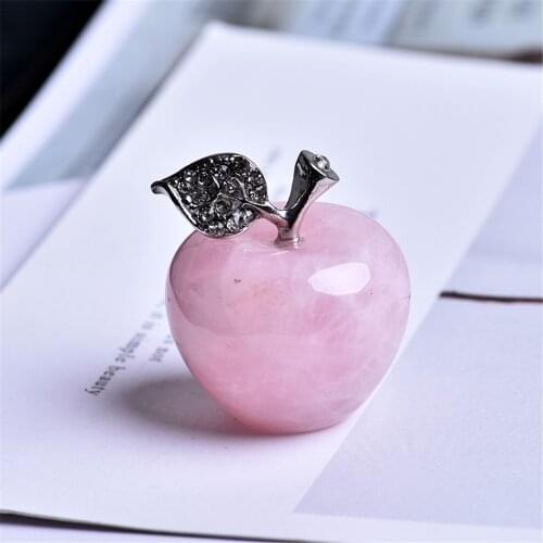 1PC natural stone crystal rose quartz apple decorative crystal quartz natural gem stone modern home decoration Christmas gift