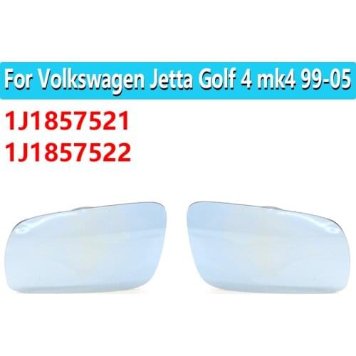 1J1857522 1J1857521 1Pair Blue Side Rearview Mirror Glass with Heated For VW Golf 4 Bora Jetta MK4 1999-2005