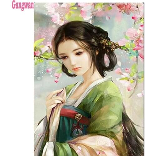 5D DIY full square diamond painting mosaic Retro Japanese woman diamond rhinestone embroidery cross stitch full display home art
