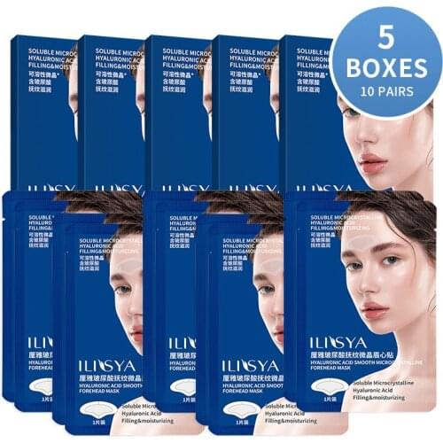5 Boxes-Micro Needle Forehead Anti-Wrinkle Patches Hyaluronic Acid Anti-Aging Frown Lines Treatment Forehead Line Removal