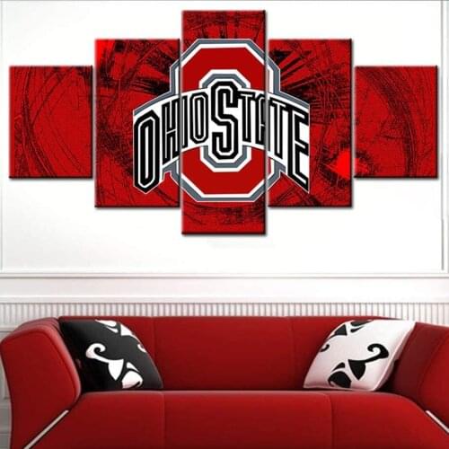 Unframed 5 Panel Sports Football Logo Stadium Pictures Wall Art Home Decor Posters Canvas Paintings for Living Room Decorations