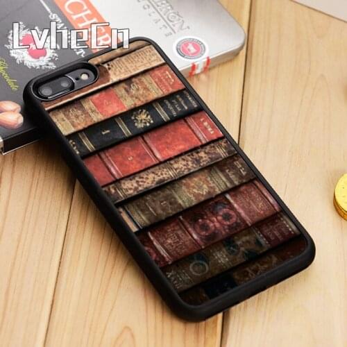 LvheCn Book Shelf Libary Design Phone Case Cover For iPhone 5 6s 7 8 plus 11 12 Pro X XR XS Max Samsung Galaxy S6 S7 edge S8 S9