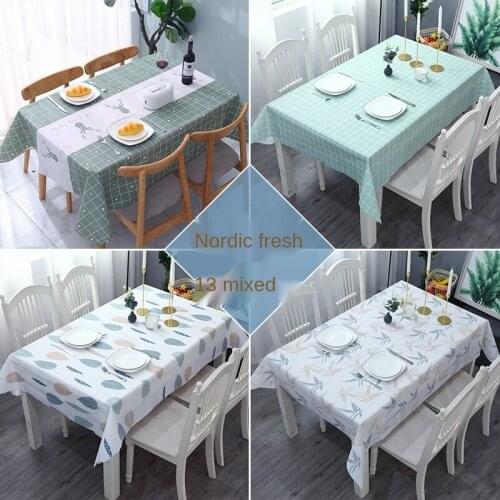 Household European-style Tablecloth, Warm Living Room, Anti-scald, Waterproof, Oil-proof, Disposable PVC Plaid Tablecloth