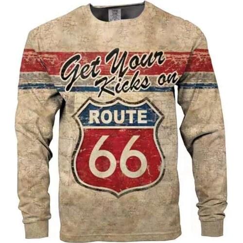 Summer Casual O-Neck T Shirt Men Vintage Letter Printed Loose Tops Pullover Mens Fashion Long Sleeve Tee Shirts 2021 Streetwear