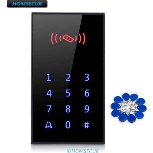 HOMSECUR Single Door Keypad And RFID ID Card Reader Access Control +10 ID Card Keyfobs