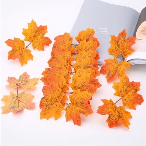 10/20Pcs Artificial Maple leaves Simulation Fake Autumn Leaves For DIY Scrapbook Christmas Party Decoration Wreath Fake Plant