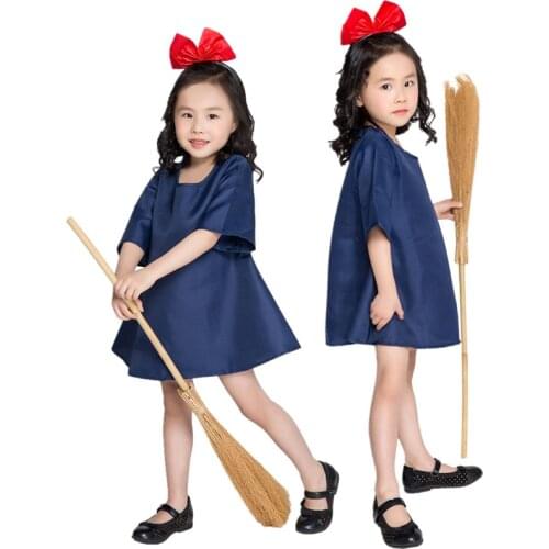 Girl Kikis Delivery Service Costume Halloween Carnival Cute Girl Kiki Cosplay Fancy Dress