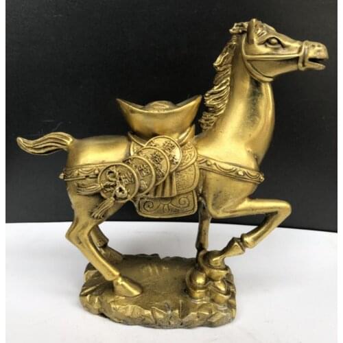 China brass Ingots horse wealth crafts statue