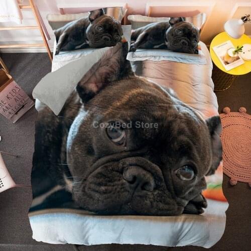 Bulldog Dogs Bedding Set Cute Animal Fashion 3d Duvet Cover Set Comforter Bed Linen Twin Queen King Single Size Dropshipping