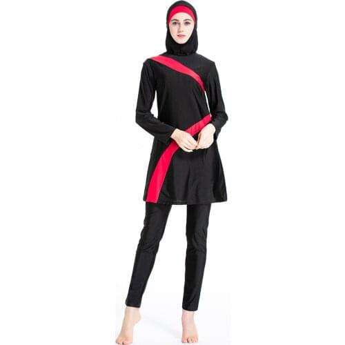 Islamic Muslim Swimwear Sets Women Hooded Burkini 3 Piece Suits Hijab Swimsuit Full Modest Arab Swim Surf Wear Sport Burkinis