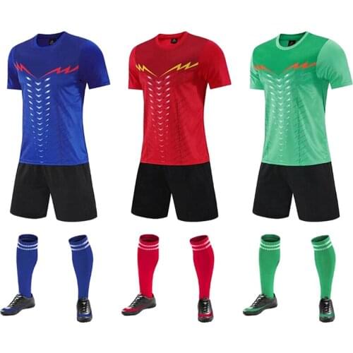 Mens Kids Sports Suit Football Jersey Set Sportswear Running Jogging Suits Gym Sportsman Fitness Workout Soccer Clothes