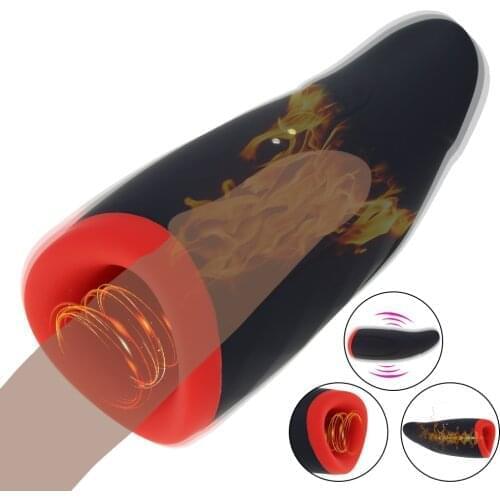 Male Masturbator Vibrator for Men Silicone Automatic Heating Sucking Oral Sex Cup Adult Intimate Toys Powerful Blowjob Machine