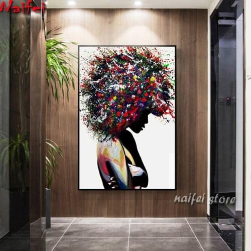 Graffiti Art Of Black Woman Diamond Paintings cross stitch kits,diamond embroidery African Woman Modern Art Picture