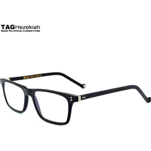 2019 New glasses frame women men fashion Small square handmade Retro eyeglasses designer brand College Italy imports plate black