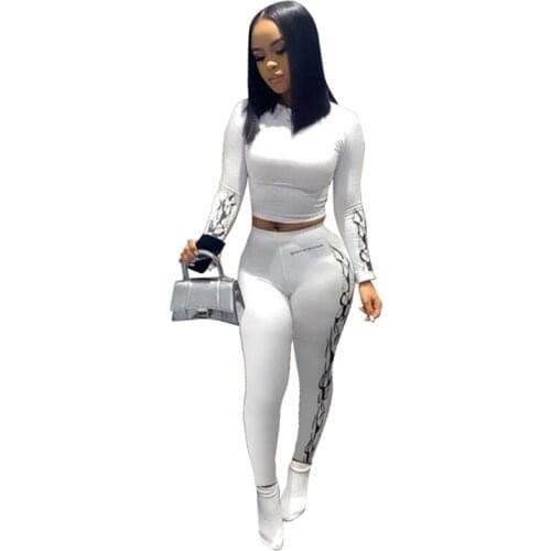 New Arrival Casual Long Sleeve Print Pant Two Piece Set L284395