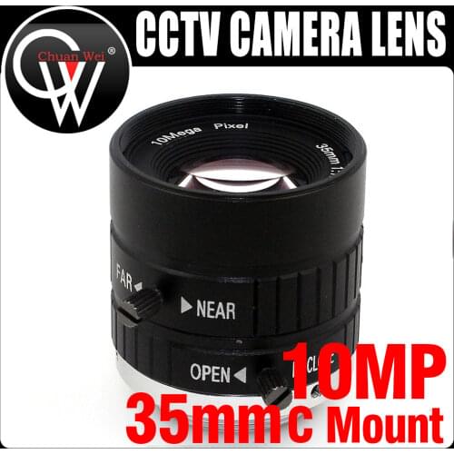 10MP 35mm 1:1.8 HD Industrial Camera Fixed Manual IRIS Focus Zoom Lens C Mount CCTV Lens for CCTV Camera Industrial Microscope