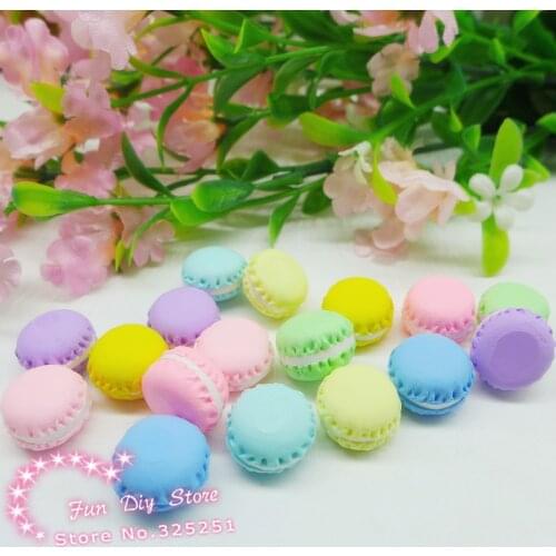 Polymer clay round flat back Macarons candy cabochon for decoration 15*11mm 20pcs
