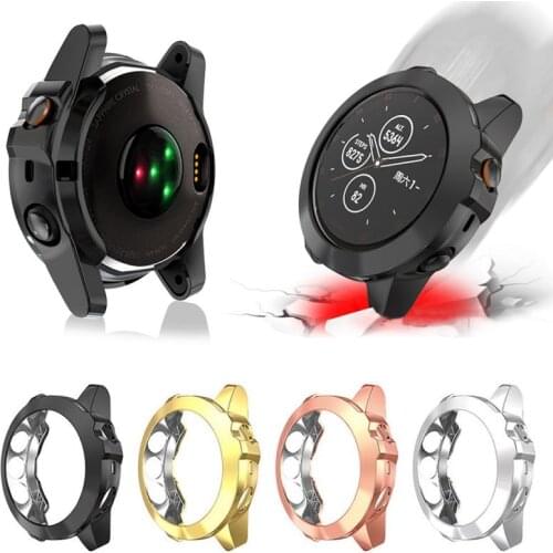 TPU Material Plating Silicone Protective Shell For Garmin Fenix 5/5X/5S Series Smart Watch Screen Protective Watch Case Cover