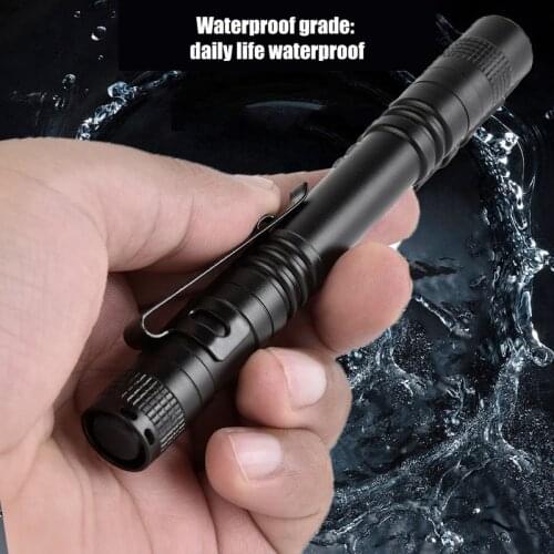 LED Portable Mini Flashlight Pen-shaped Non-slip Aluminum Alloy Waterproof Lighting Flashlight for Outdoor Camping and Hiking