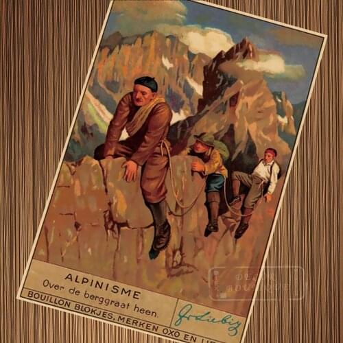 Vintage Razors Edge Mountain Climbing Climbers Retro Poster Canvas Painting DIY Wall Paper Posters Home Decor Gift